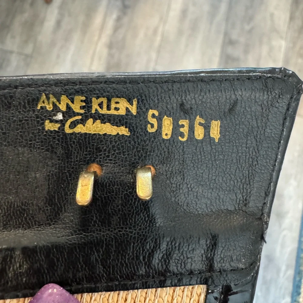 Vintage Anne Klein Black and Tan Wide Belt